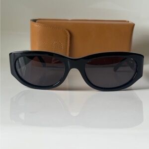 Crap Eyewear Black Sunglasses with Tan Case